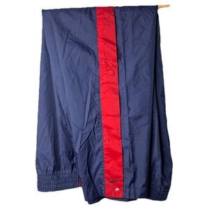 NIKE Vintage 90s Men's‎ Navy Blue Red Stripe Snap Button Track Pants Size Medium